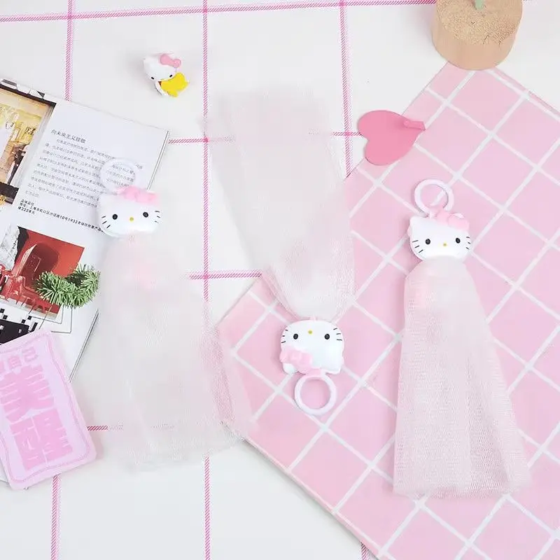 Фото Sanrio Hello Kitty Bubble Net, милое мультяшное очищающее средство для лица, пенящаяся сетка, очищающая пенная сетка для мыла, милое сердце девушки, кавайный подарок №4
