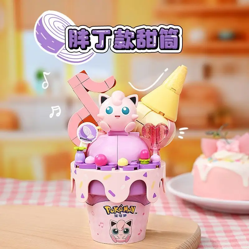 Фото Новая серия мороженого Keeppley Pokémon, строительный блок, игрушка Пикачу Бульбазавр, настольный орнамент, модель, развивающие детские подарки №2