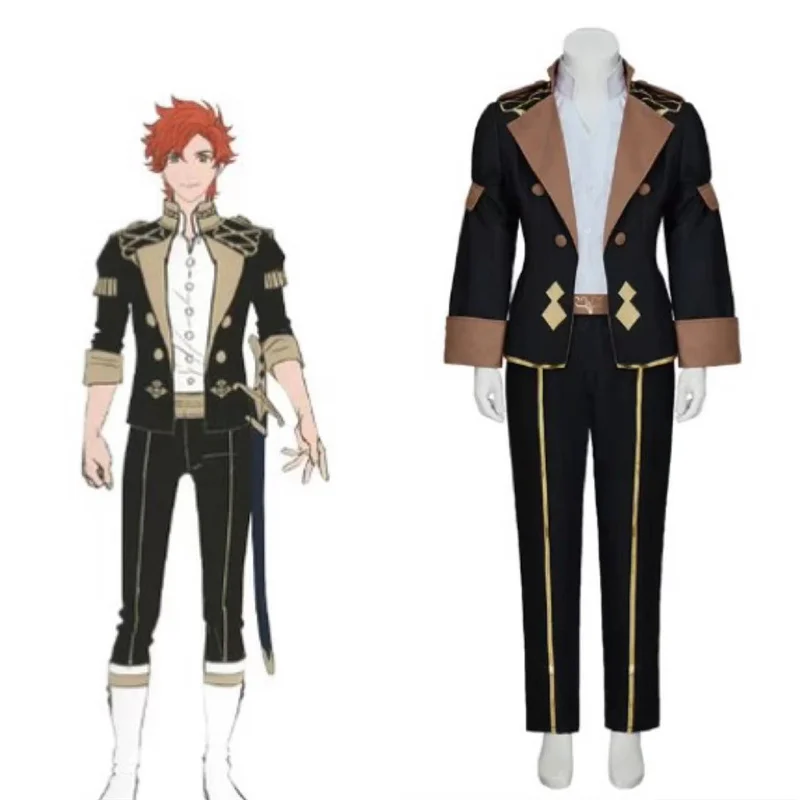 Игра Fire Emblem Three Houses Sylvain Косплей Костюм Мужская Униформа Топ Брюки Костюм Хэллоуин Вечеринка Наряд