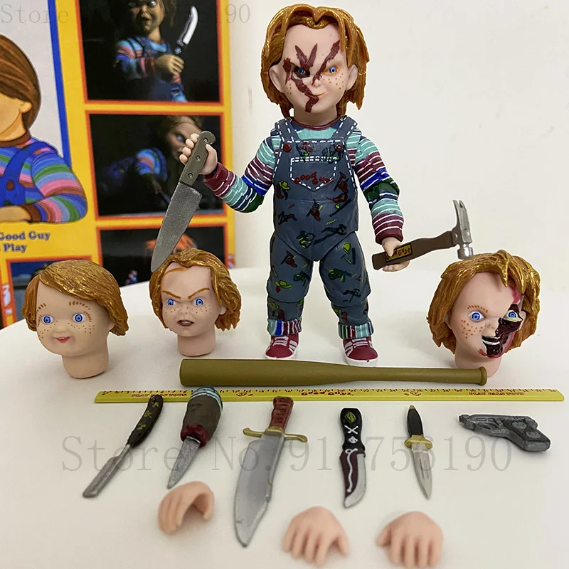 NECA Good Guys CHUCKY Childs Play Scary Ultimate Bride of Chucky ПВХ Фигурка Коллекционная модель игрушки Кукла ужасов в подарок 10 см (art.: 3920cbc31599a) - 3920cbc31599a