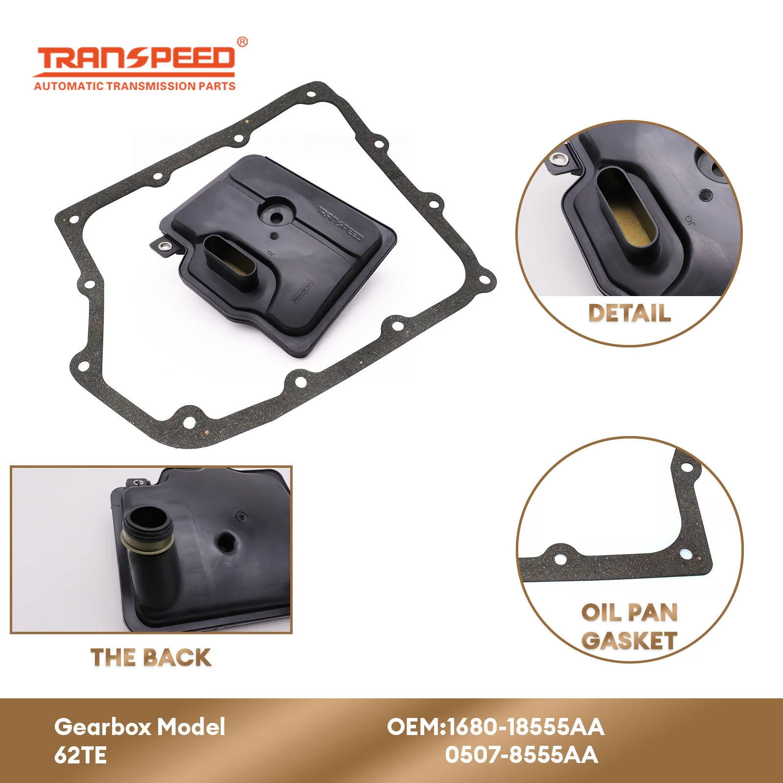TRANSPEED 62TE Масляный фильтр для автоматической коробки передач 168018555 АА 05078555 Прокладка масляного поддона AA и для Dodge Chrysler Ram 2008-2016 гг.