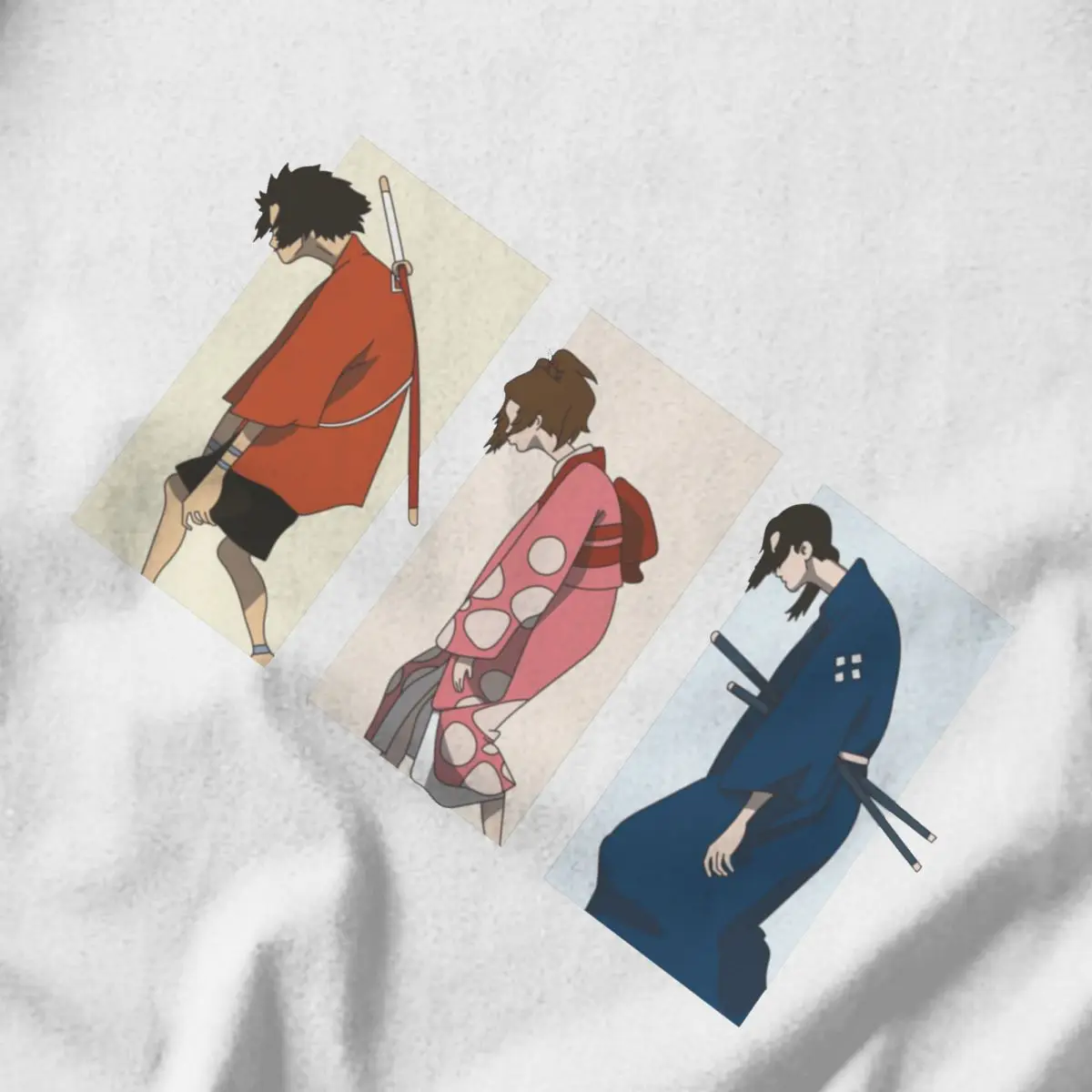 Фото Мужская забавная футболка Samurai Champloo, уличная хлопковая футболка большого размера с круглым вырезом и рукавами на заказ №4