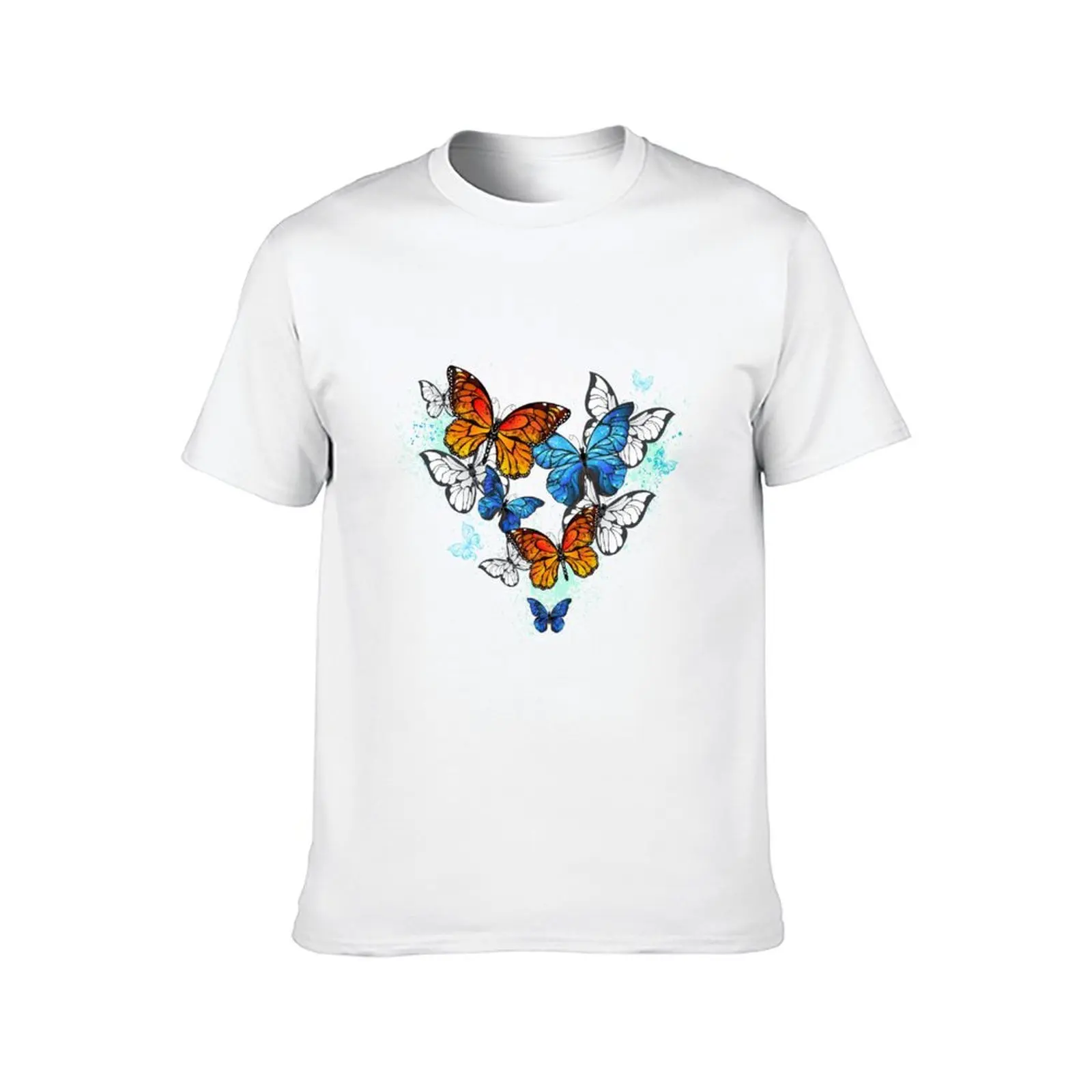 Фото Футболка Morpho and Monarchs Butterflies (Бабочка) с принтами, мужская футболка, дизайнерская футболка №2