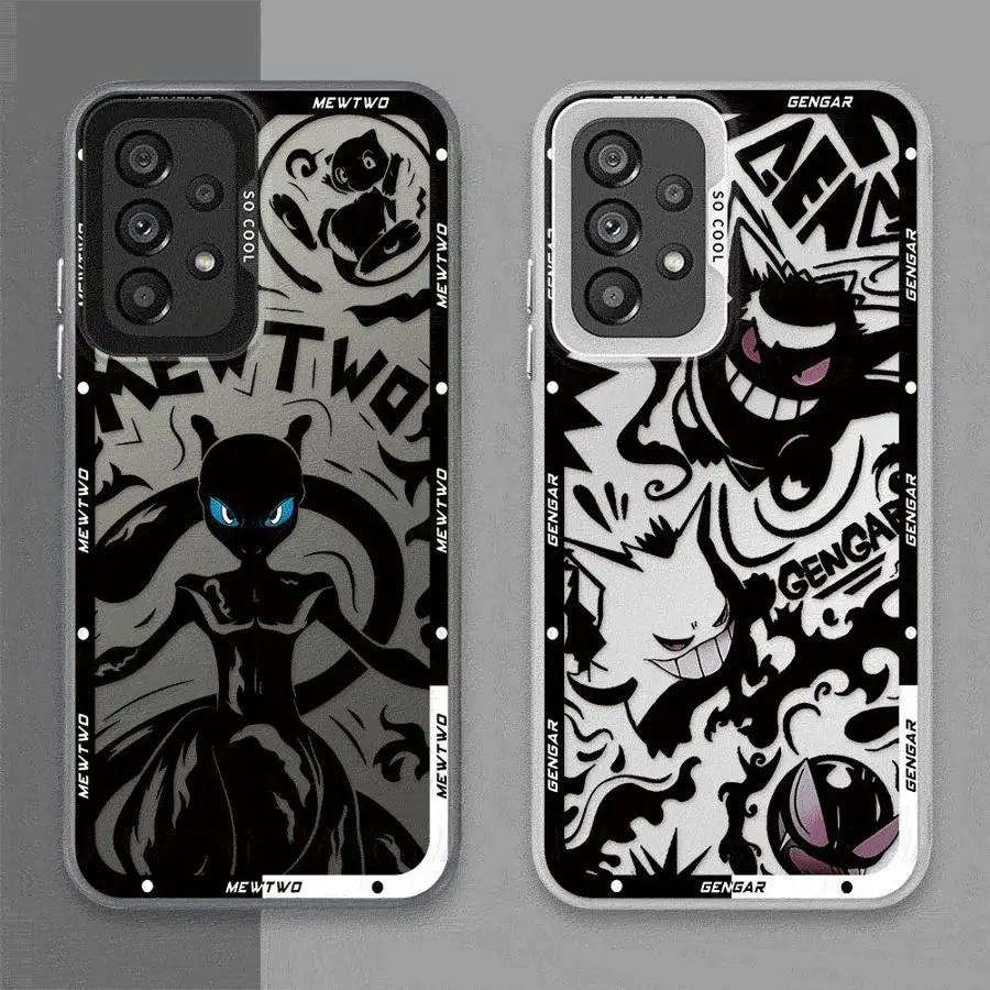 Чехол для телефона Pokemon Gengar Mewtwo для Galaxy A15 A52 A72 A72 4G 5G A25 A52s A53 A54 A55 A73 A73 5G A51 4G сумка