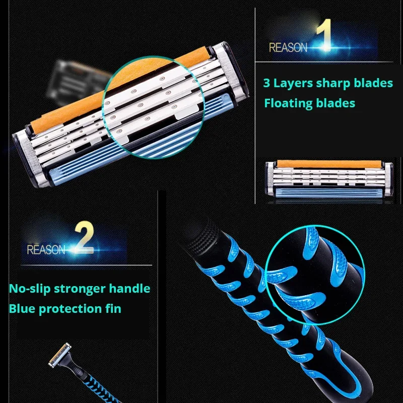 Фото Gillette Vector, 3-лезвийная ручная безопасная бритва, лезвия для бритвы для мужчин, уход за лицом, удаление волос, машина для бритья бороды №5