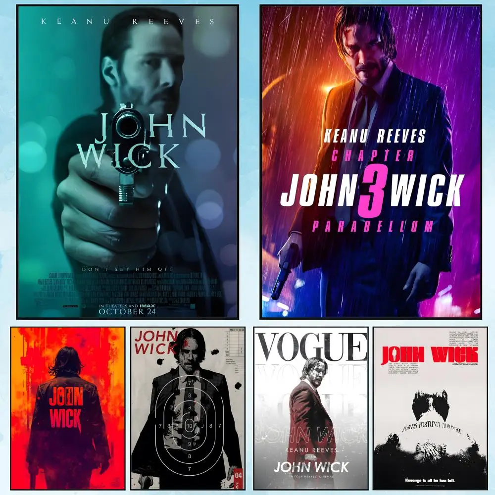 Классический фильм JohnWick, цитата, картина, каллиграфия, холст, постер: без складок, водонепроницаемый, прочный, все пространство, настенный декор Украшения для дома