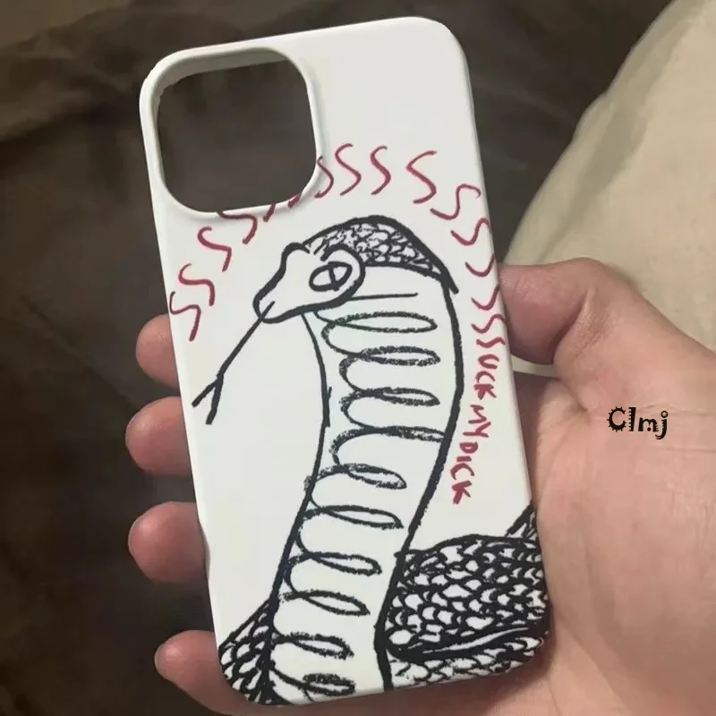 Винтажный крутой чехол Clmj в виде змеи для телефона iPhone 13 Mini 11 12 Pro 14 Se 2020 X XR XS Max 7 8 Plus, силиконовый чехол для телефона, чехол для iPhone