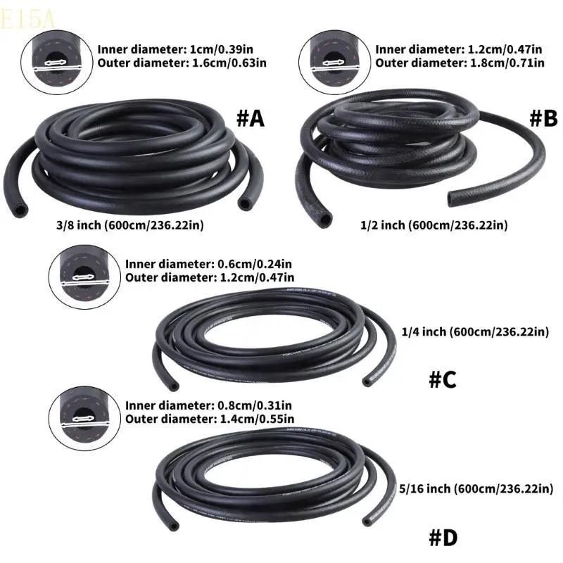E15A 20ft NBR Rubber Tipe Fuels Easy Установки Shell Hose Гибкий топливо модернизация шлангов для систем автомобильного и