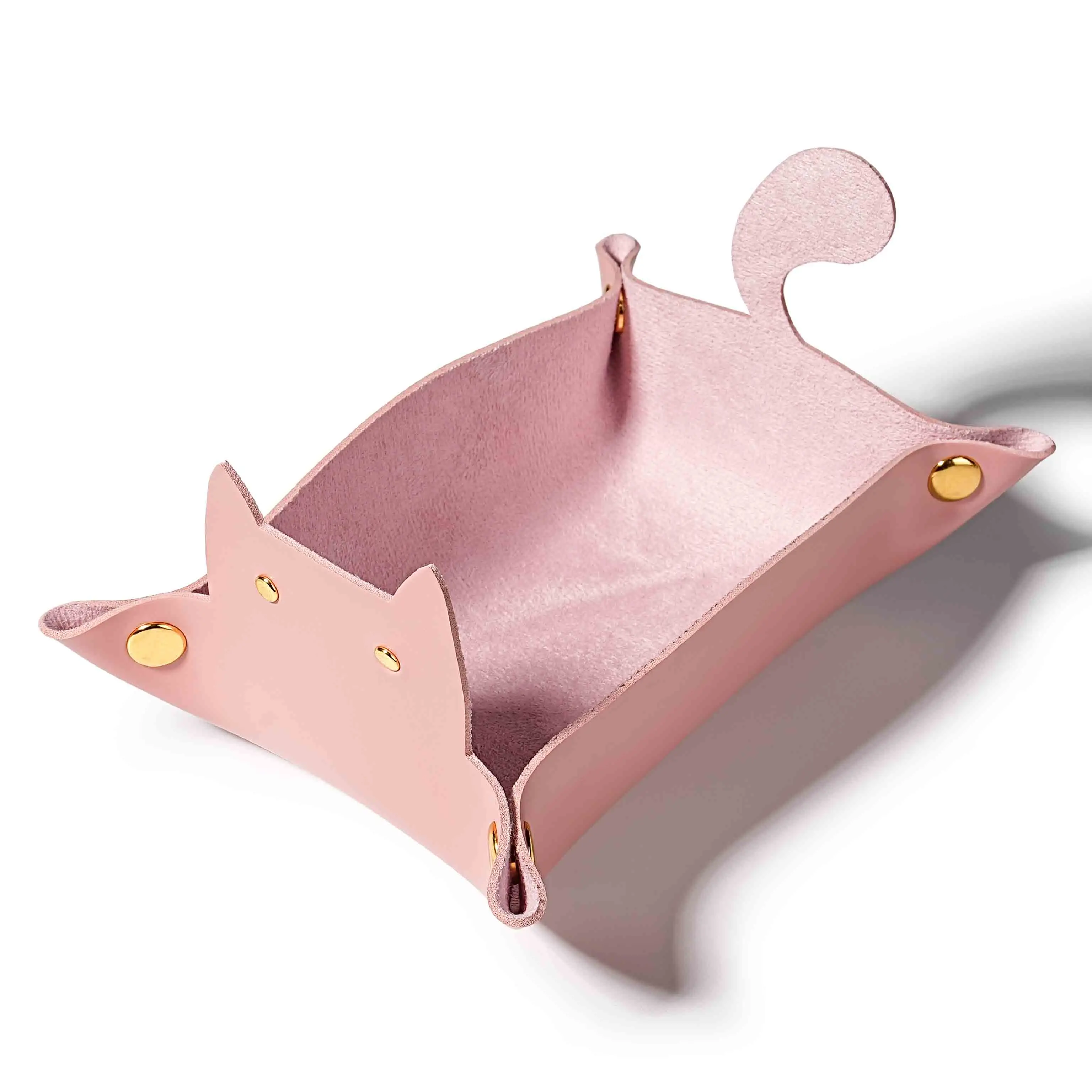Фото Кубок для игральных костей, милый красный кот, ящик для хранения котенка, чашка для игральных костей, четырехугольная складная кожаная чашка для игральных костей для D&D COC, ролевая игра, DND, настольная игра №2