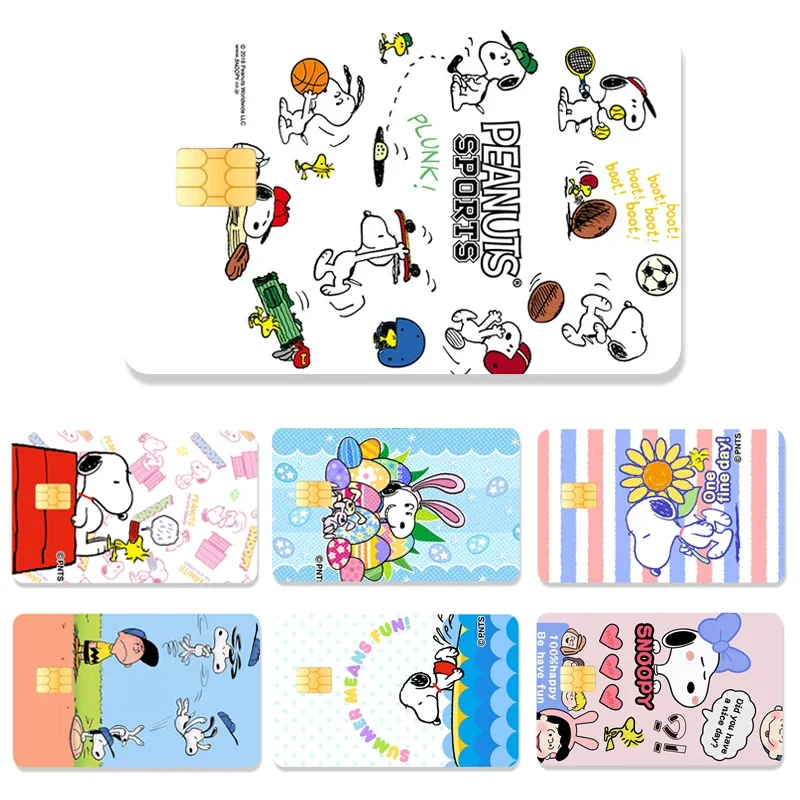Snoopy Kawaii стикер для кредитной карты и дебетовой карты наклейка Snoopy наклейка для покера мультяшная Водонепроницаемая наклейка