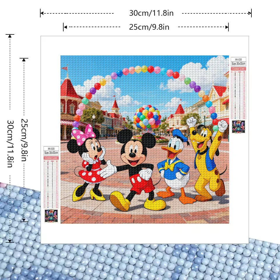 Фото 5D полный дрель DIY комплект алмазной живописи, 40x40 см большой квадратный горный хрусталь художественное ремесло, с Микки Маусом, Минни Маус, Дональд №5