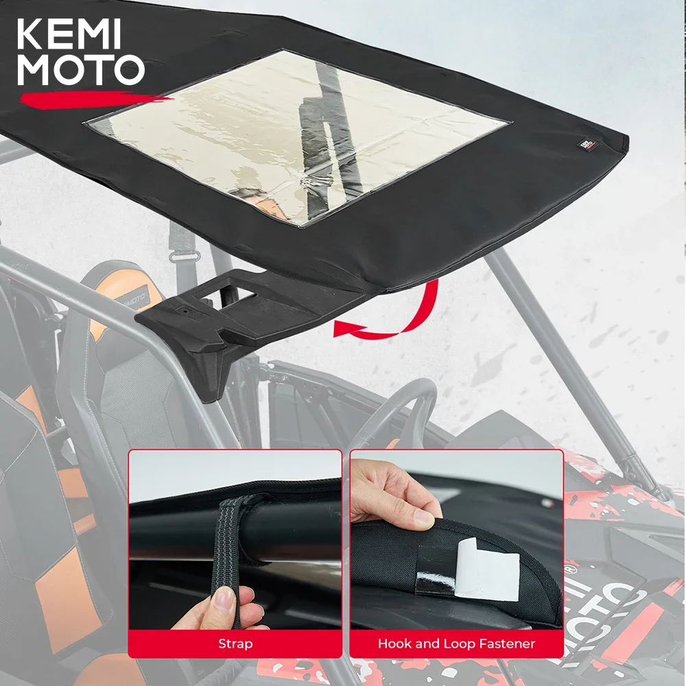 KEMIMOTO # 2883074   Солнцезащитный козырек UTV 1680D с мягким верхом на крыше, совместимый с Polaris RZR XP 4 1000/4 Turbo/4 900 2014-2022 2023