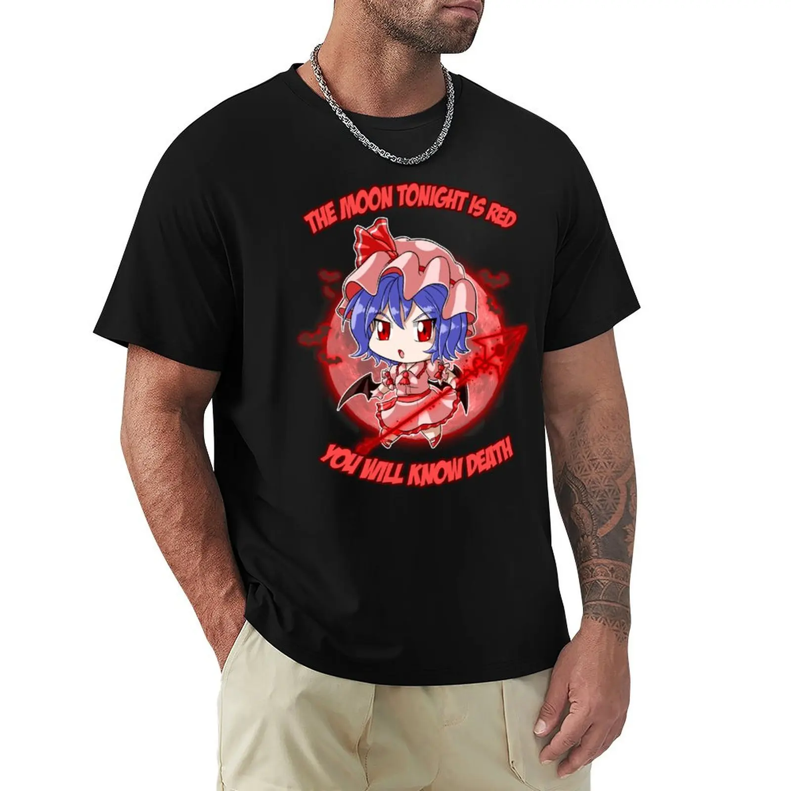 Touhou - Remilia Scarlet T-Shirt, летний топ большого размера, мужские футболки