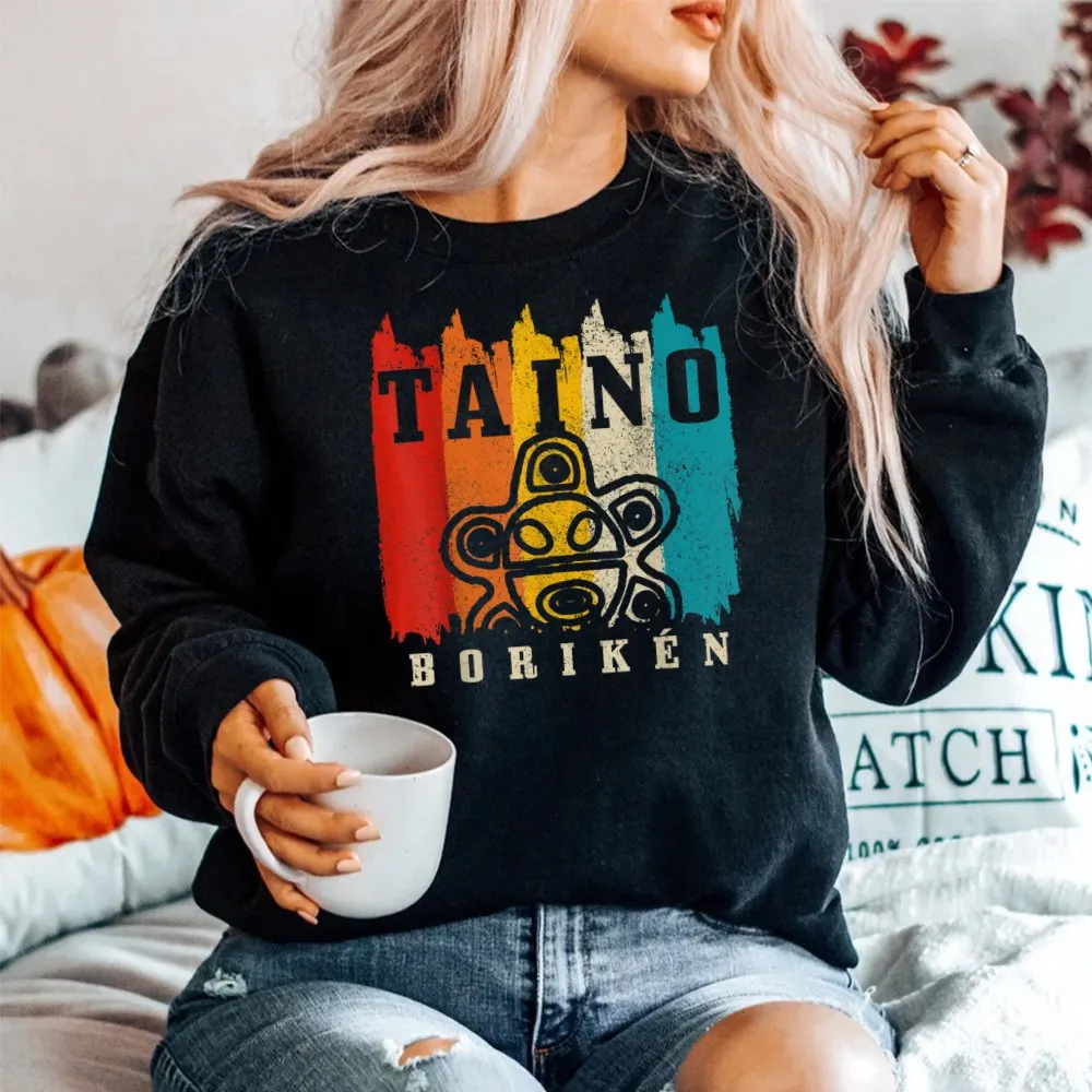 Фото Мужская футболка Haunt Reaper Taino Boriken Sun Пуэрто-Рико Taina Boricua рубашка дизайнерская Высококачественная Футболка с принтом №4