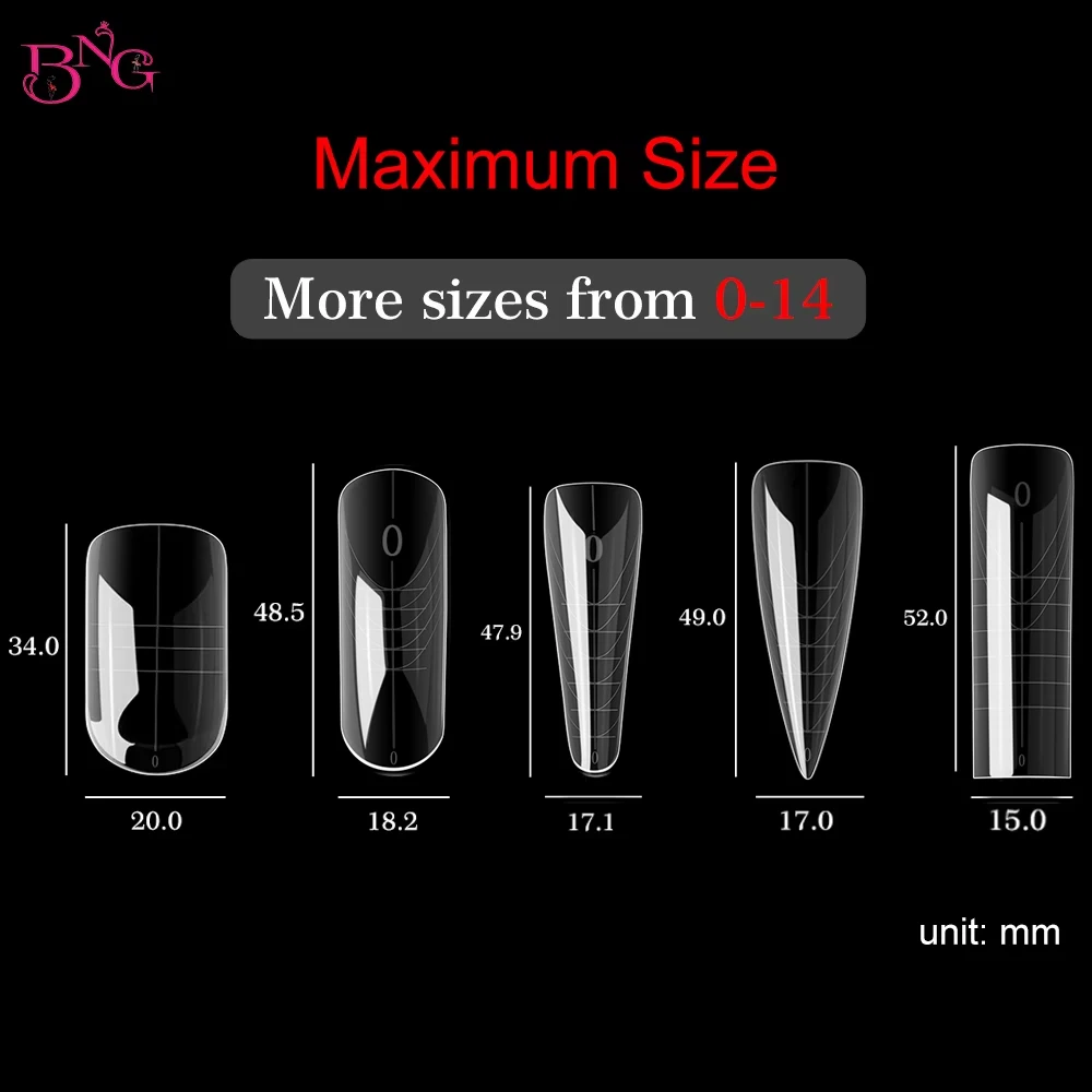 Фото BNG Nail Dual Forms for Poly Extension Gel Nail Forms for Builder Gel Многоразовые 15 размеров Наборы акриловых форм для ногтей для маникюра №5