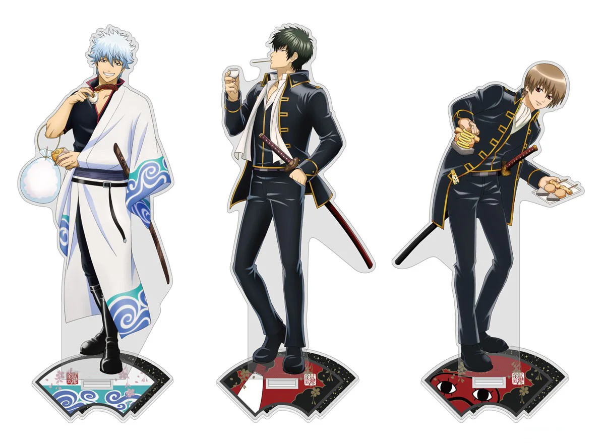 Магазин аниме GinTama Okita Hijikata Sakata Stall Eating and Walking Ver, акриловая подставка, настольный декор, очаровательные подарки для фанатов, около 15 см