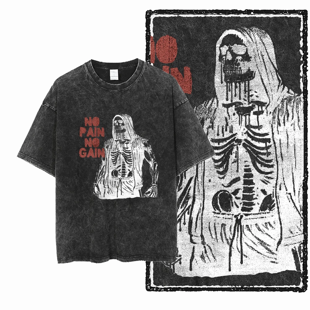 Фото YG BODY BUILDING хлопковая футболка унисекс с принтом Acid Washed Graphic Cool CROSSFIT уличная мужская футболка большого размера для мужчин №2