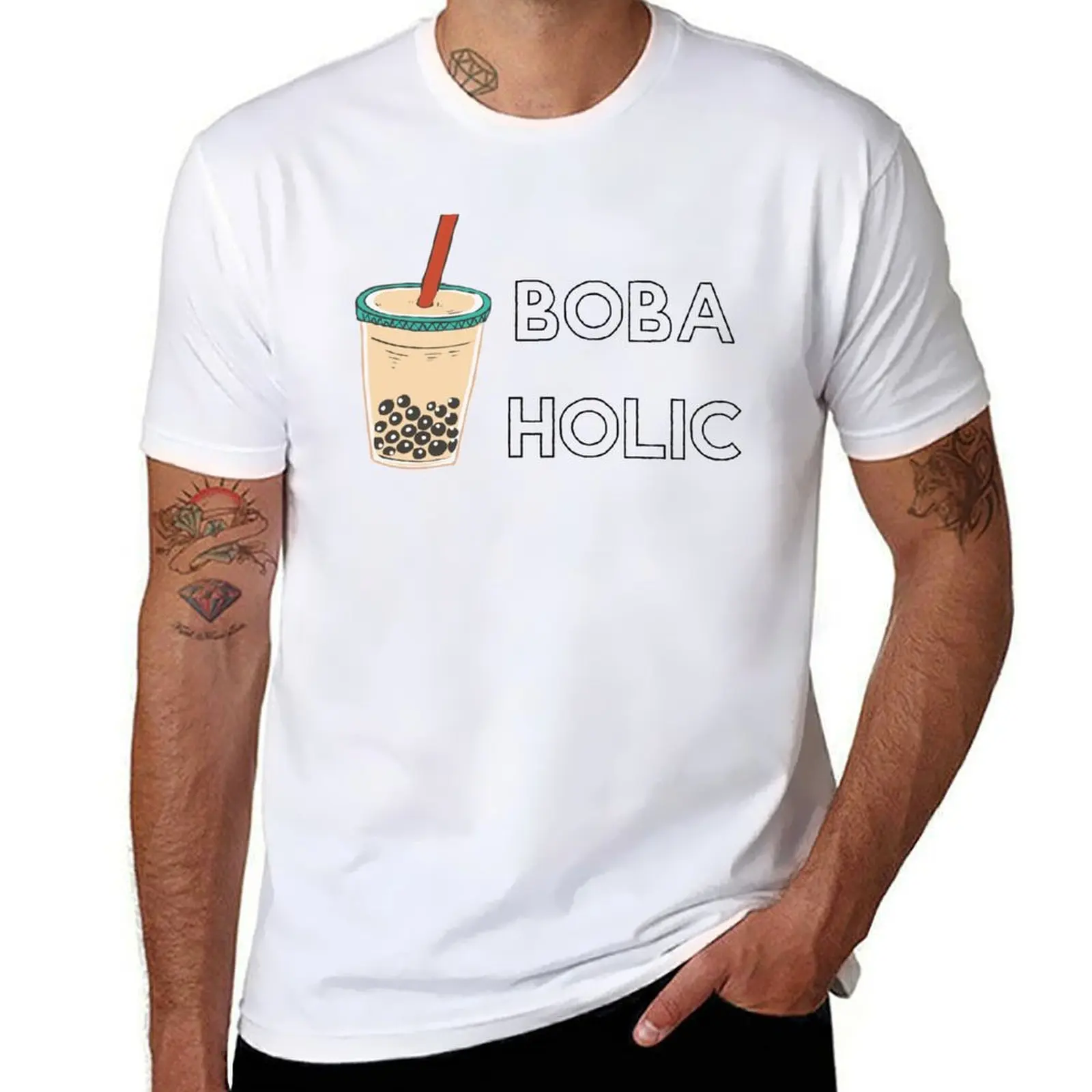 Футболка BOBA-HOLIC, футболка с аниме-принтом на заказ, футболка большого размера