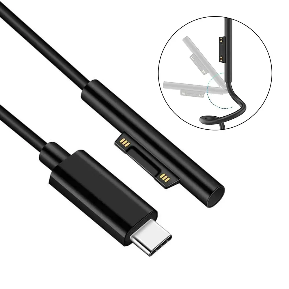Фото Решение для зарядки Microsoft Для устройств Зарядный кабель USB C (черный) Требуется зарядное устройство PD 45 Вт, 15 В, 3 А №2