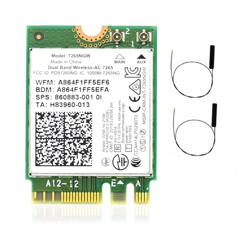 Для 7265NGW двухдиапазонный беспроводной 7265 1200 Мбит/с Bluetooth-совместимый адаптер WLAN 4,2 Прямая поставка