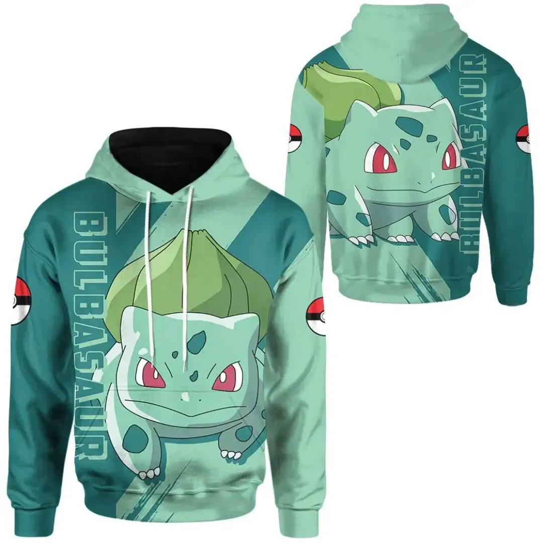 Фото Костюм Bulbasaur, толстовка с 3d принтом, унисекс, Повседневная Толстовка, Покемон, PKM, аниме, толстовка с капюшоном на молнии, Харадзюку, Мужская и Женская толстовка №3