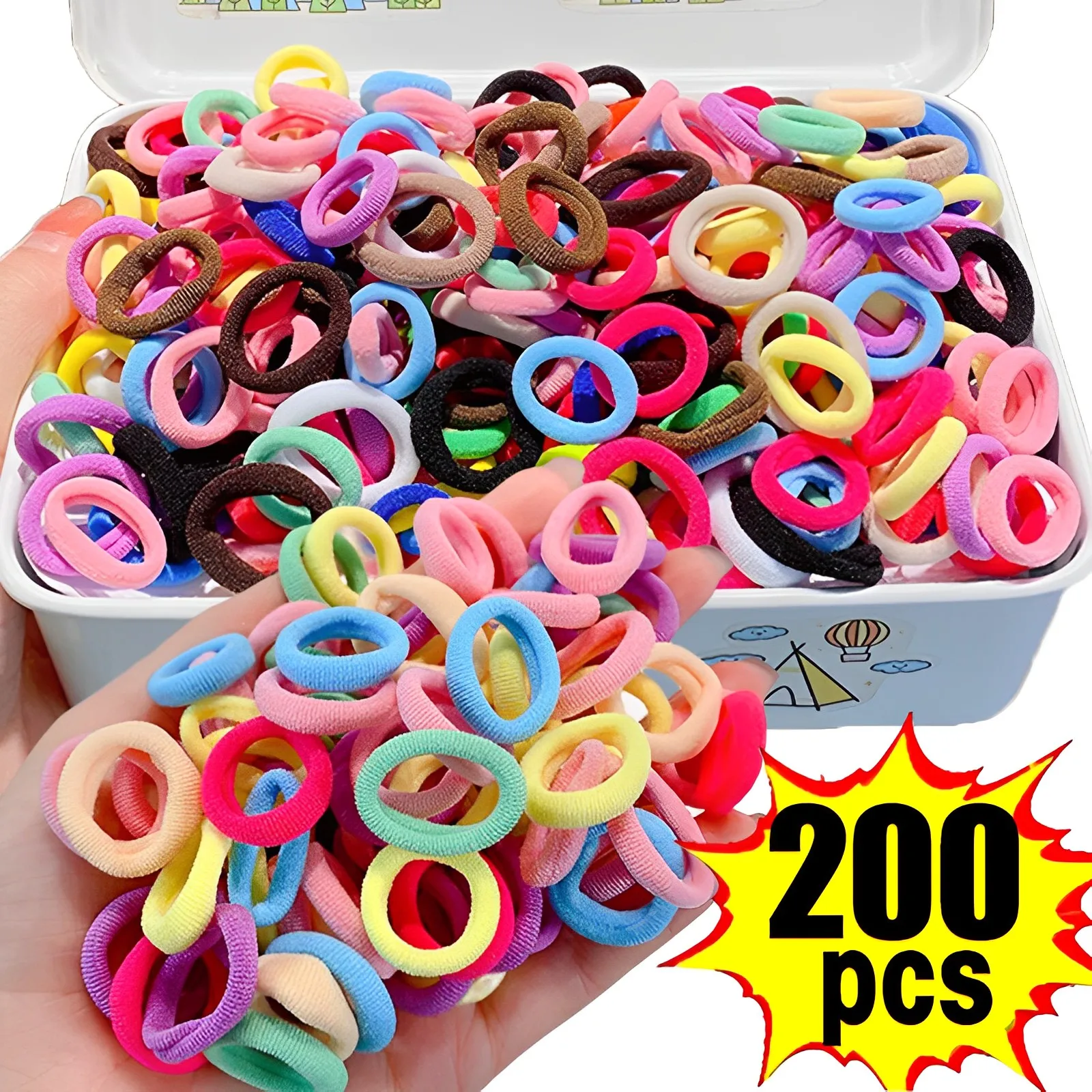 100/200 шт., эластичные резинки для девочек