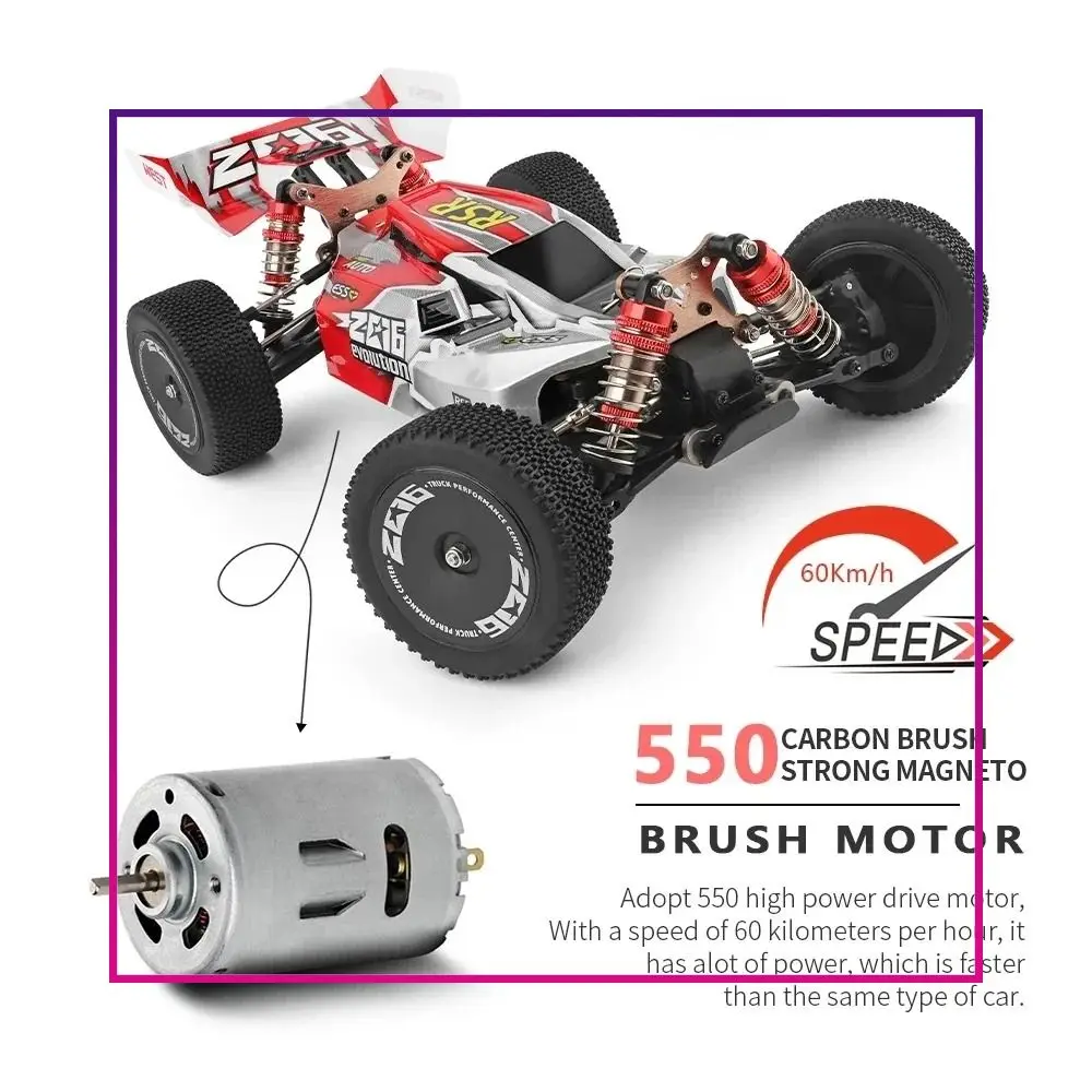 Фото WLtoys 144016 Fast RC Cars 35 км/ч или 75 км/ч 1/14 off Road 4WD Drift Toys, 2,4G Monster Truck с дистанционным управлением для взрослых и детей №3