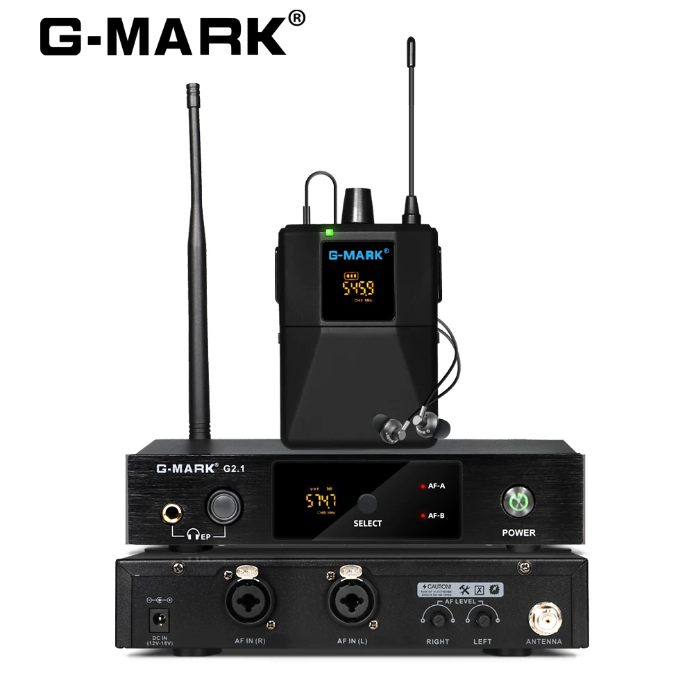 Монитор-вкладыш G-MARK G2.1IEM UHF Mono, Беспроводная Частота возврата, выбор для сцены, певицы, гитары, студии, выступления, DJ