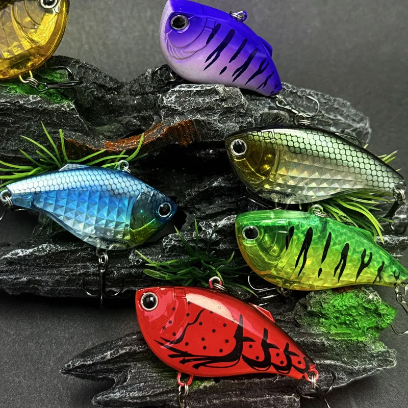 Фото 7 шт. 6 см 14,7 г 3DR Vibe Crankbait Vibration Длинная тонущая рыболовная приманка VIB Зимняя рыбалка без губ Жесткая приманка для щуки и окуня №5