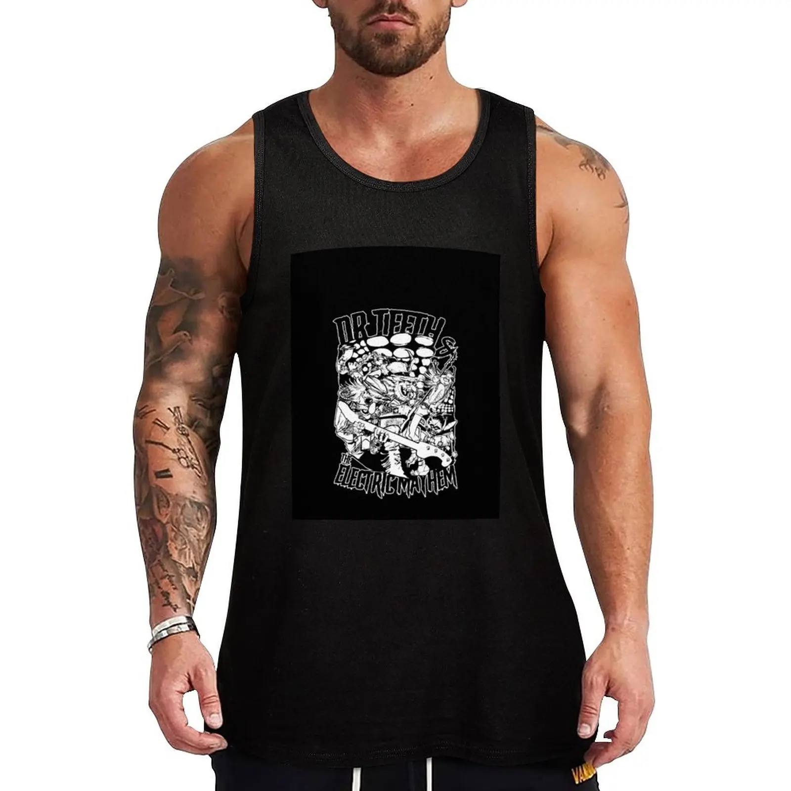 Черный эскиз Electric Mayhem Concert Tank Top однотонная футболка жилет для мальчика