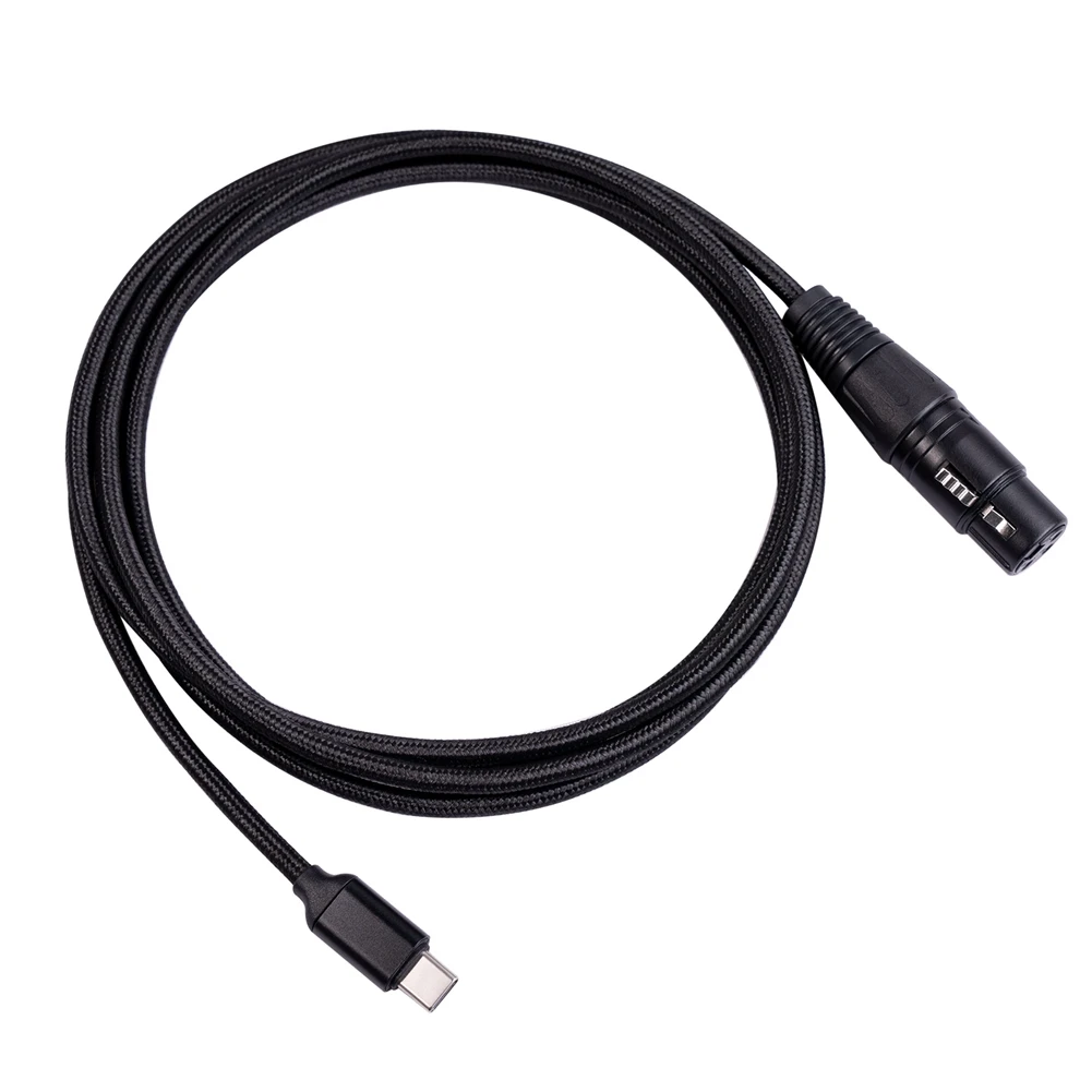 Кабель с разъемом USB C на XLR, кабель для микрофона USB C папа типа C к XLR мама Mic Link студийный аудиошнур (2 м/6,6 фута)