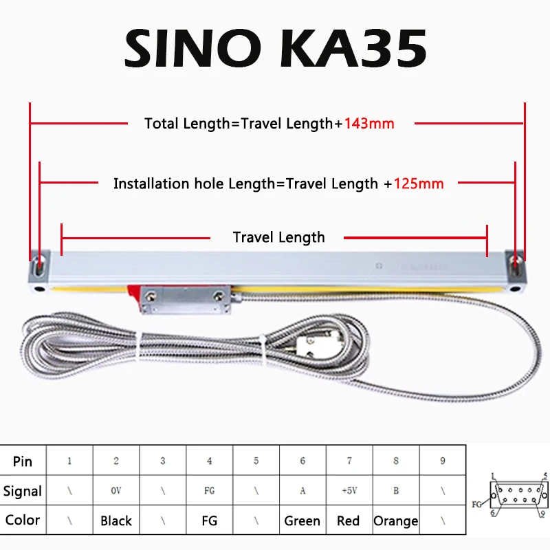 Фото SDS2MS 2-осевой цифровой дисплей DRO AC110V/220V и 2 шт. KA35 KA300 KA500 линейный кодировщик шкалы для фрезерного токарного станка №4