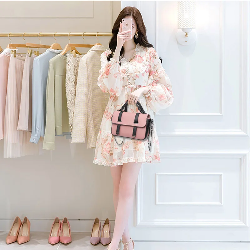 Фото Новые женские Rantai Permen Merek PU Lembut Tas Tote Kecil Wanita Tas Tangan Wanita Dompet Mini Tas №2