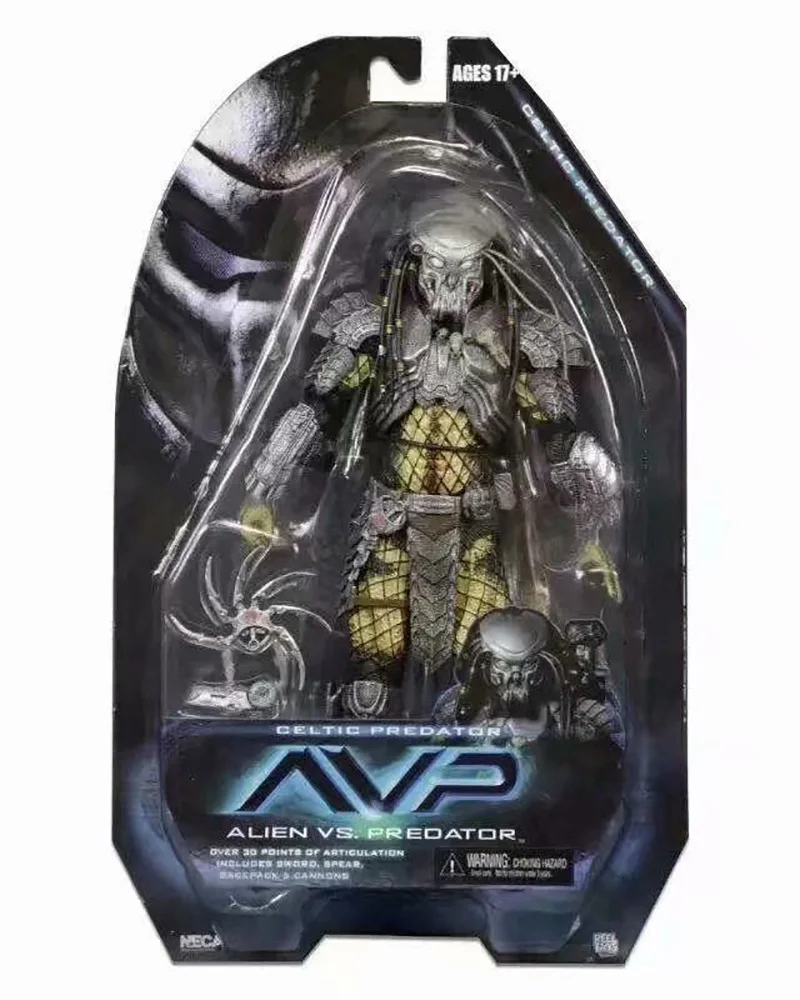 Фото В маске шрам Хищник AVP Кельтские Хищники Фигурка NECA Фигурка Чужой Коллекционная фигурка инопланетян Модель игрушки Подарок на день рождения №5