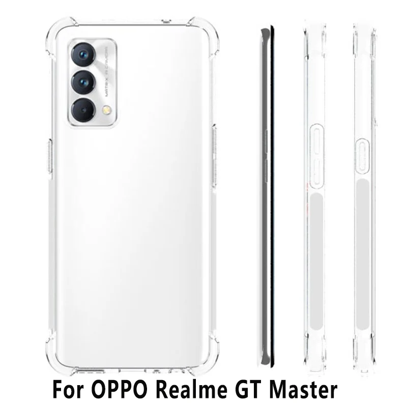 Realme GT Master RMX3363 RMX3360 Чехол на воздушной подушке Противоударная подушка безопасности Прозрачный силиконовый чехол из ТПУ для Realme GT Master 5G