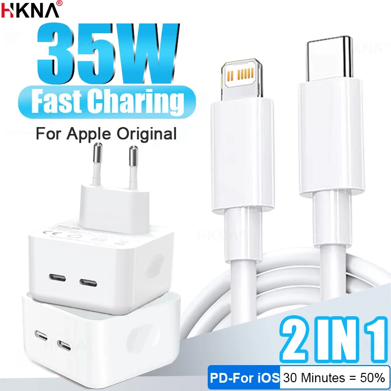 PD 35 Вт оригинальный для iPhone 14 13 12 11 Pro Max Plus XR X XS MAX быстрое зарядное устройство USB C Тип C iPad Air быстрая зарядка Lightning Кабель