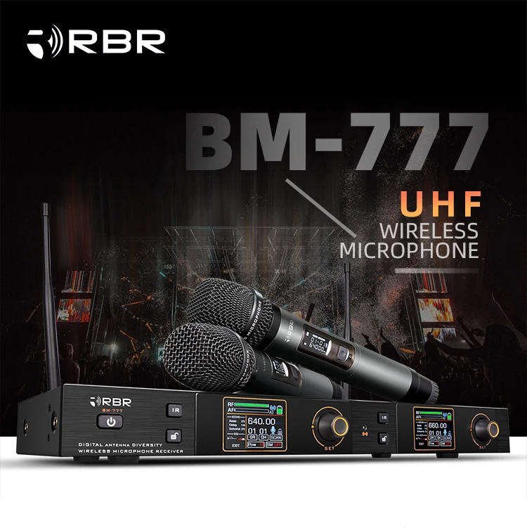 Профессиональная цифровая беспроводная микрофонная система bm777 uhf для караоке с автоматическим отключением звука (art.: 3920c72a45e7d) - 3920c72a45e7d