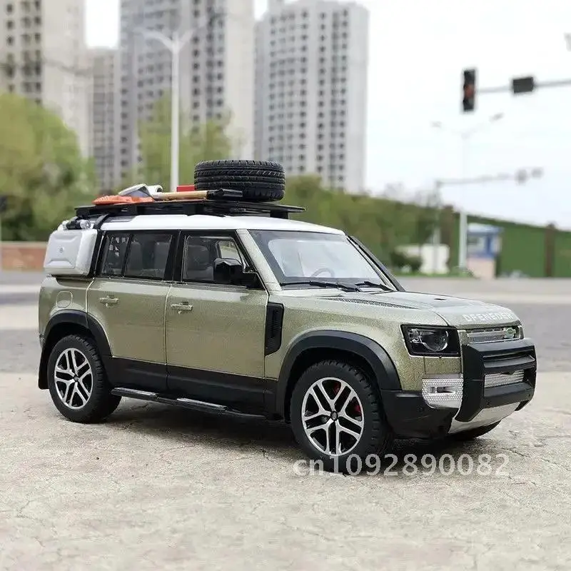 1/24 модель автомобиля из сплава, литая под давлением металлическая игрушка, модель внедорожников, коллекция подарков для моделирования, светового звука, Rover Defender Range
