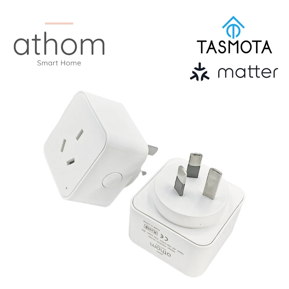 Athom предварительно вспышка ESP32C3 TASMOTA Wi-Fi AU штепсельная вилка работает с материей, в домашних условиях, мониторинг электрического потребления 16 А