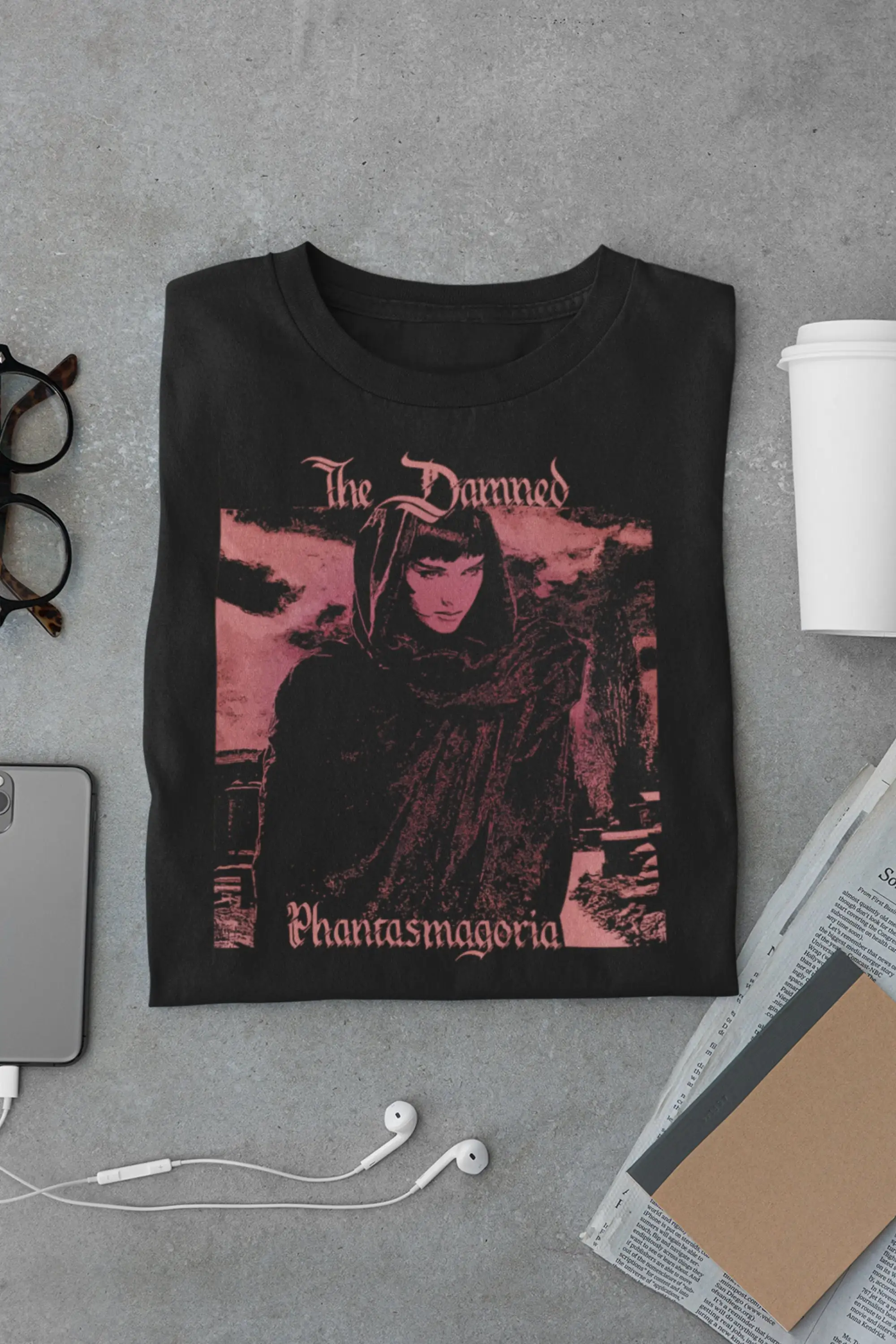 Футболка The Damned Band, концертная экипировка, тур 2023, тексты песен, список, товарная наклейка, Джерси