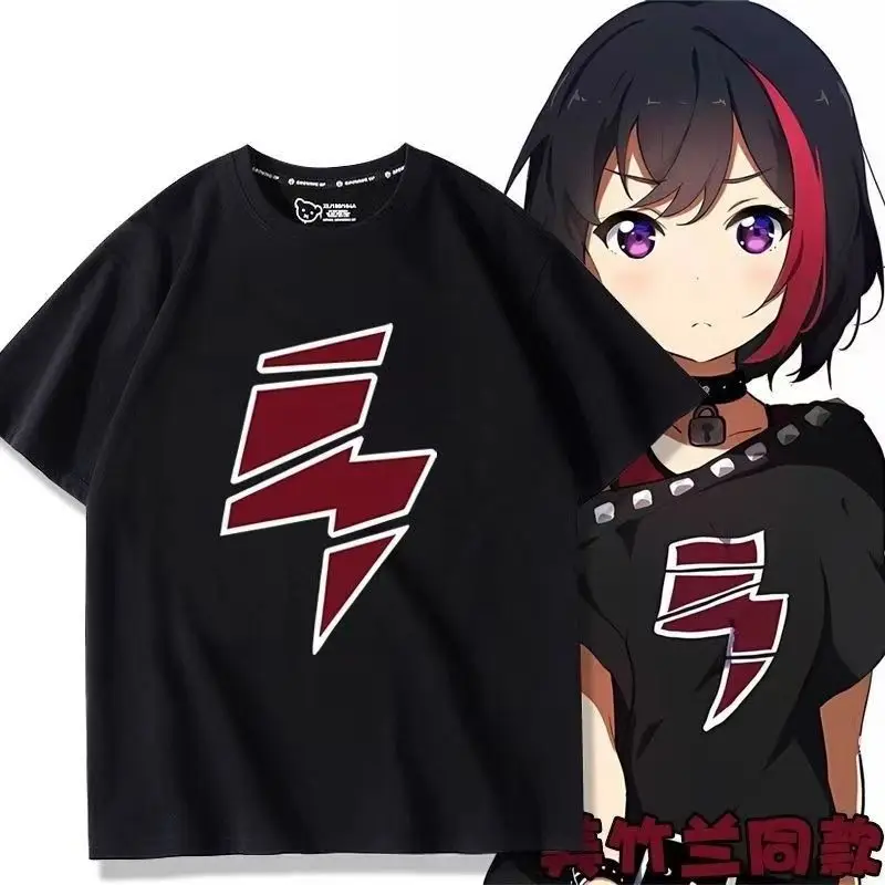 Аниме BanG Dream! Mitake Ran Same футболка косплей костюм с принтом женская футболка топ женская повседневная футболка с короткими рукавами для девочек