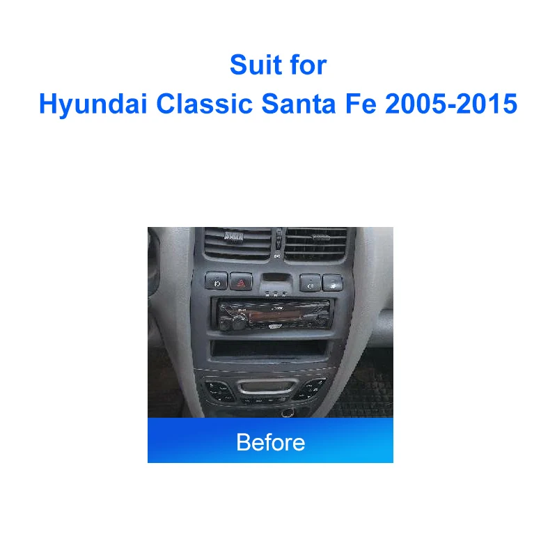 Фото Автомобильная аудиорама, аксессуары для Hyundai Classic Santa Fe 2005-2015, GPS-навигация, 9-дюймовая панель Fascia, комплект для крепления приборной панели №2