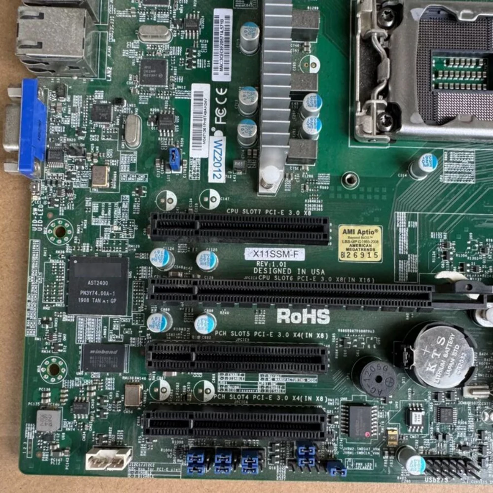 Фото Серверная материнская плата E3-1200 v6/v5 7-го/6-го поколения. Core i3 SATA3 (6 Гбит/с) IPMI 2.0 LGA1151 X11SSM-F №3