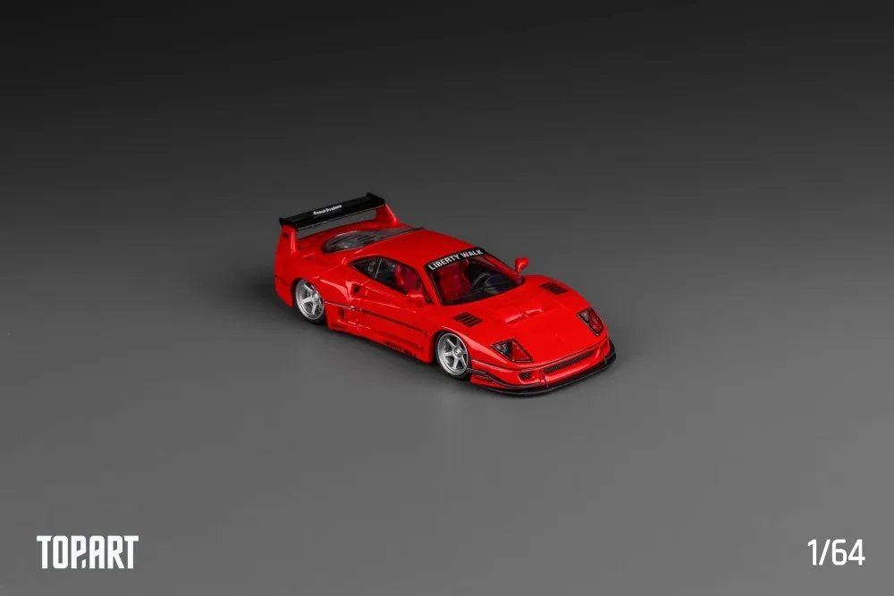 TOPART MODEL1:64 LIBERTY WALK LBWK F40 Rosso Corsa Color Литая под давлением модель автомобиля