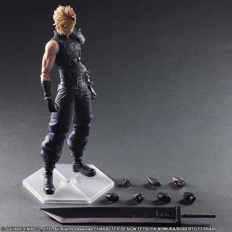 Play Arts Kai Final Fantasy 7 VII Cloud Strife экшн-фигурка меч-ремнирование игрушки 28 см украшение для книжной полки подарок