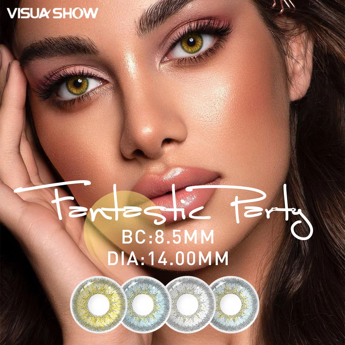 VISUASHOW, фантастическая вечерние, красота, контактные линзы HEMA, годовой естественный 40% водный контур, 3 цвета, цветные линзы для глаз