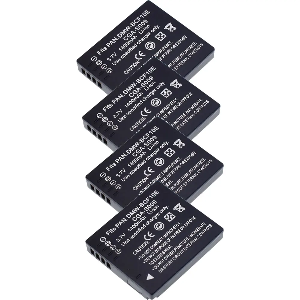 4 шт. DMW-BCF10E DMW BCF10e аккумулятор для Panasonic DMC-FH20/FH22/FP8/FS33/FS42/FS62