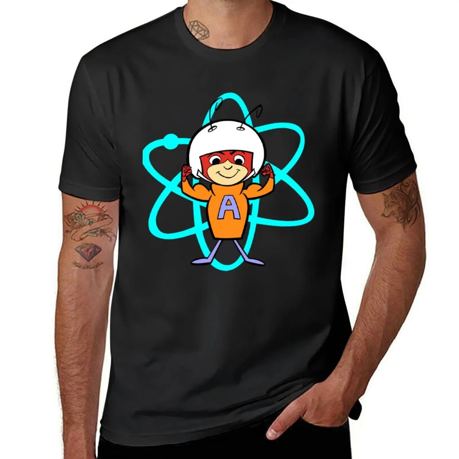 Футболка Atom Ant с принтом животных для мальчиков, женские топы, эстетическая одежда, черные футболки для мужчин