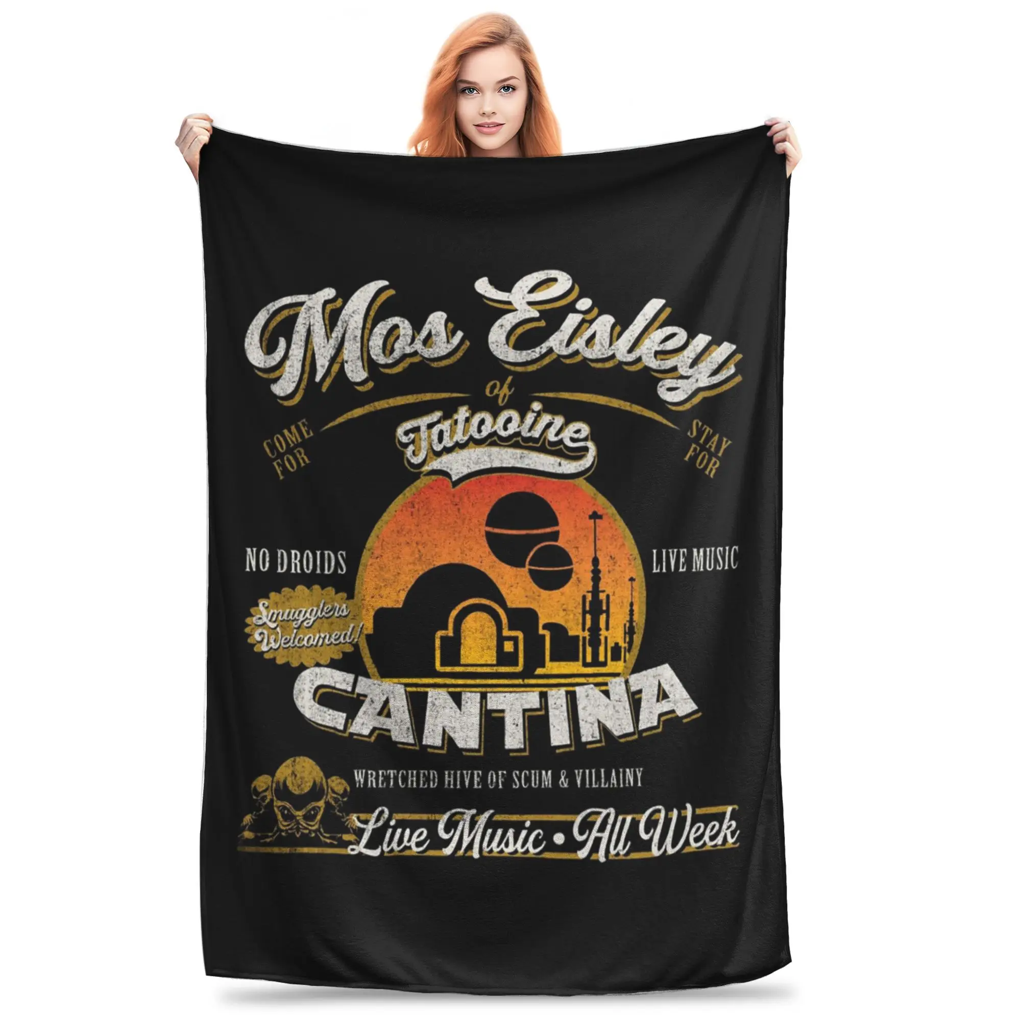 Фланелевое одеяло Mos Eisley Cantina Tatooine Dks, теплые плюшевые одеяла, мягкое покрывало для кровати, гостиной, дома, пикника, дивана