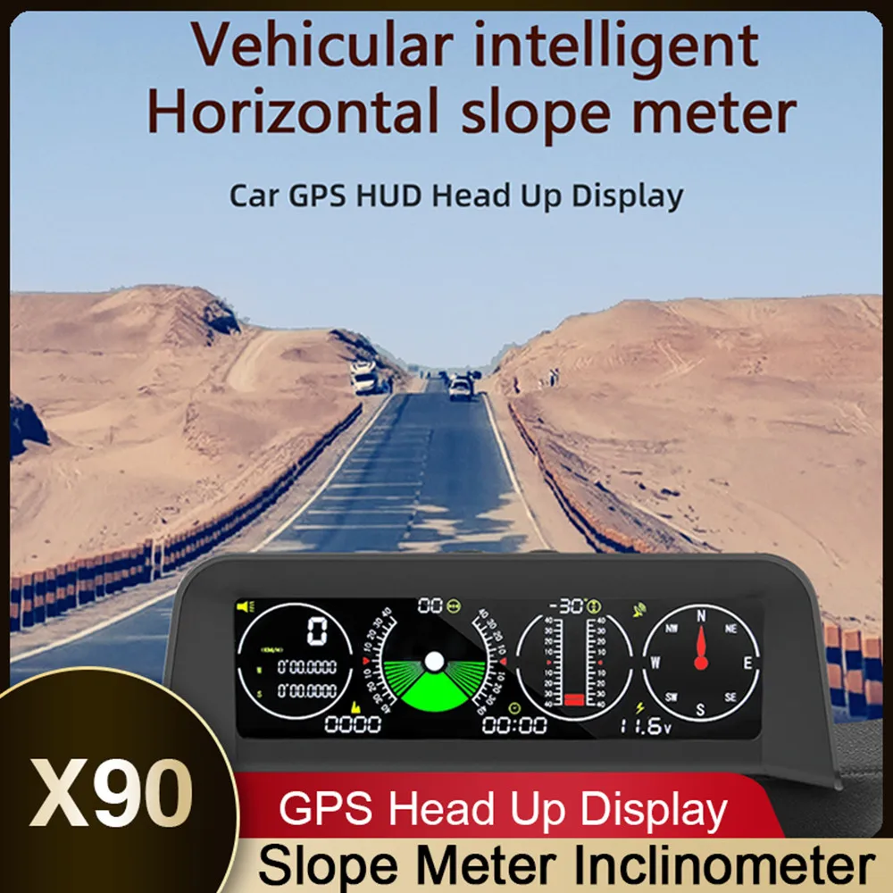 Автомобильный компас X90, Инклинометр с GPS, измерителем наклона, км/ч
